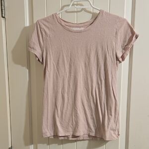 GAP Women's Soft Pink Sparkly Short Sleeve T-Shirt Small